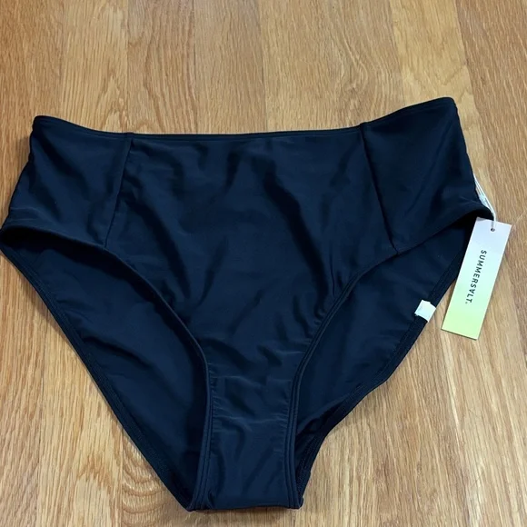 Summersault Women’s black brief bikini bottoms high waist - Picture 2 of 6